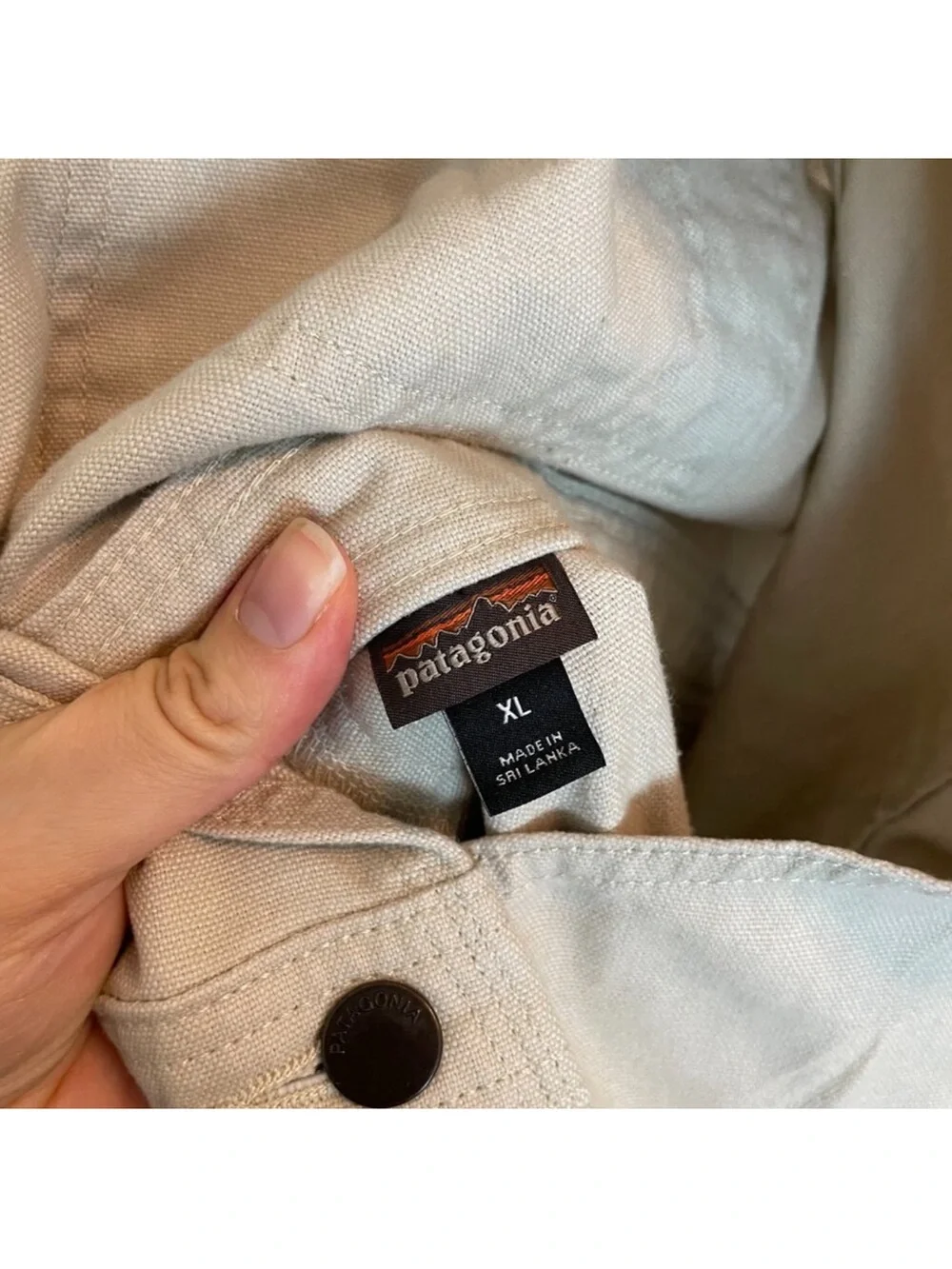 PATAGONIA All Seasons Khaki Hemp Straight Leg Overalls || XL - Picture 9 of 12